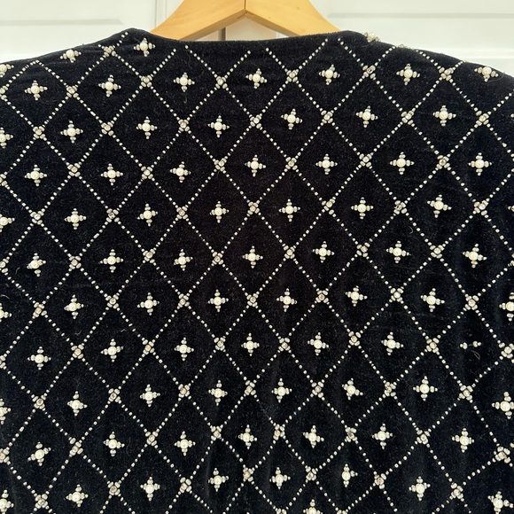 Zara Pearl and Rhinestone Velvet Encrusted Jacket - Picture 15 of 16